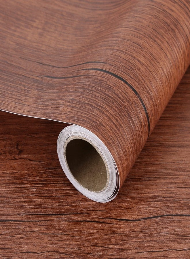 TORC Brown Wood Wallpaper Peel and Stick 17.1"x120", Faux Wood Contact Paper for Table Cabinet Dresser, Self Adhensive Removable Waterproof - Image 1